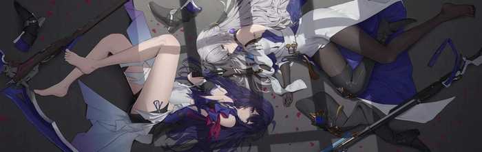 Honkai: Star Rail characters lying down with weapons