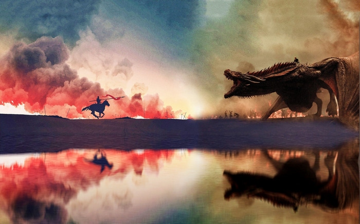 Game of Thrones: Dragon vs. Warrior on Horseback