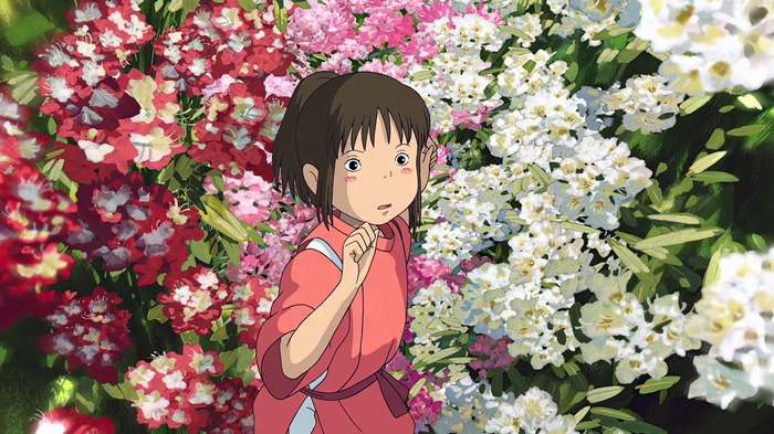 Chihiro and flowers from Spirited Away
