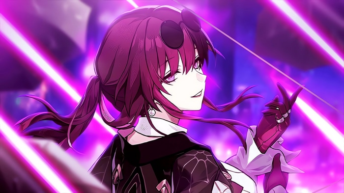 Kafka from Honkai: Star Rail with purple lighting