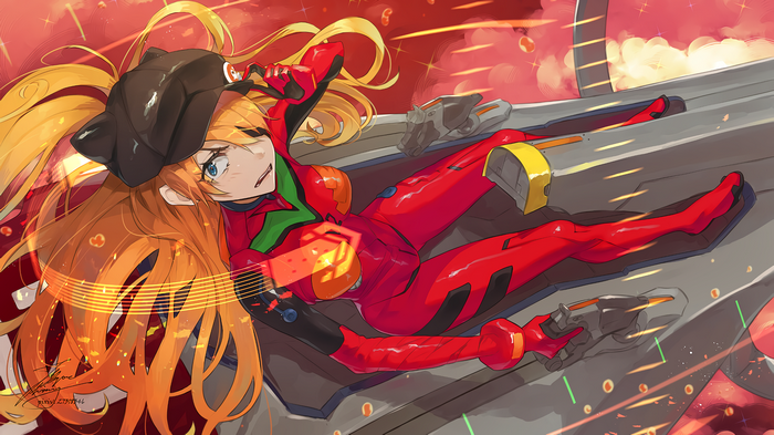Asuka Langley Soryu in a red plugsuit