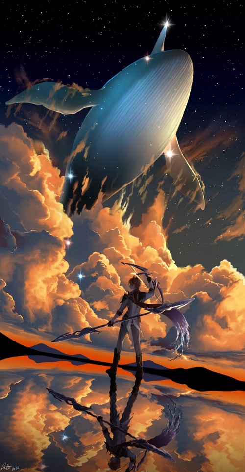 Tartaglia and a whale in the sky