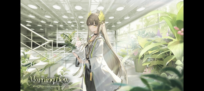 Morning Dew Arknights character with flowers