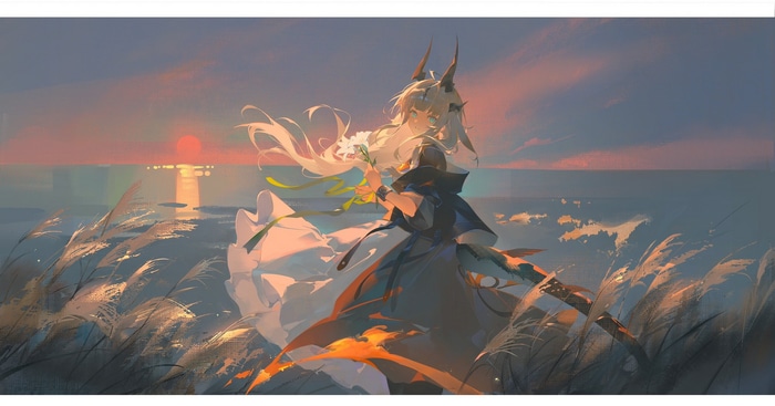 Arknights Reed at Sunset by the Water