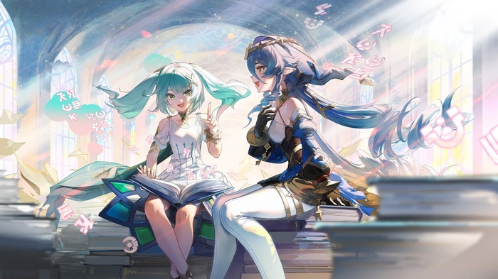 Faruzan and Layla from Genshin Impact reading books