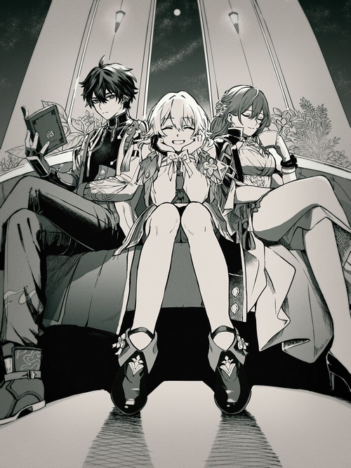 Dan Heng, March 7th, and Himeko from Honkai: Star Rail