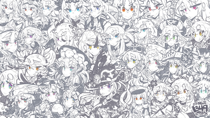 Genshin Impact Anime Girls Drawing