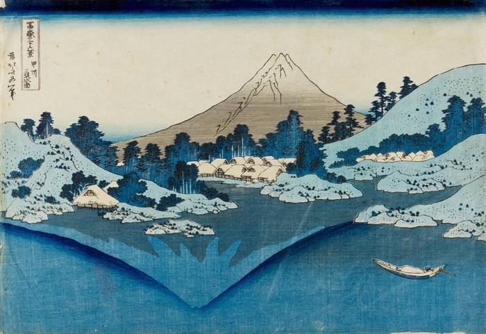Snowy Village and Mount Fuji in Japan