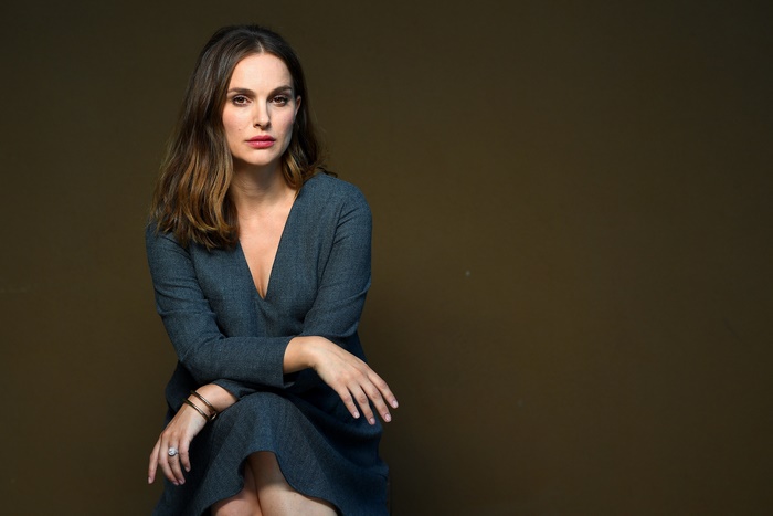 Natalie Portman in a grey dress