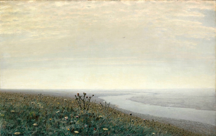Landscape with a River and Wildflowers by Arkhip Kuindzhi