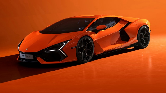 4K Orange Lamborghini Revuelto Sports Car