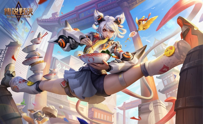 Arena of Valor: Girl Eating Ramen with a Bird