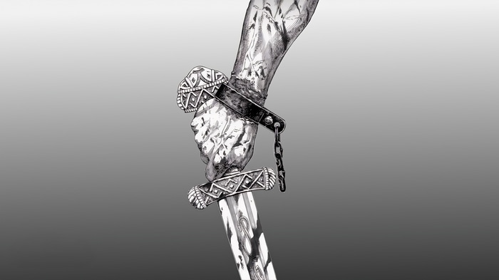 4K Vinland Saga Monochrome Manga Sword