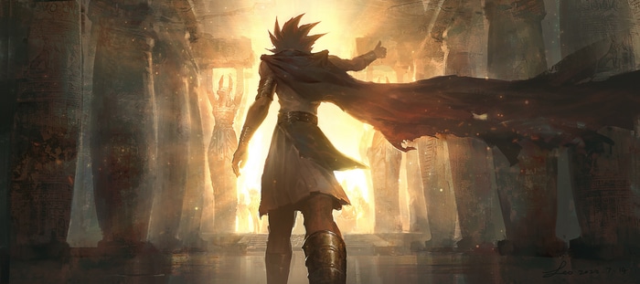 Yami Yugi in Ancient Egyptian Temple