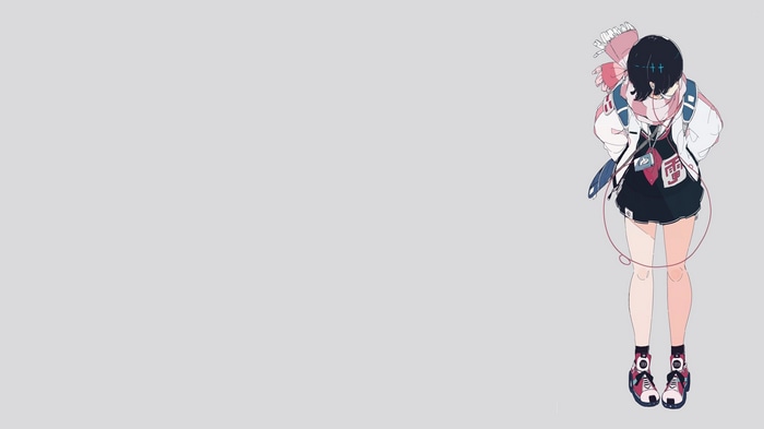 4K illustration of a girl with a backpack