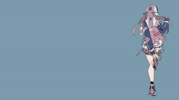 4K anime girl with backpack and scarf