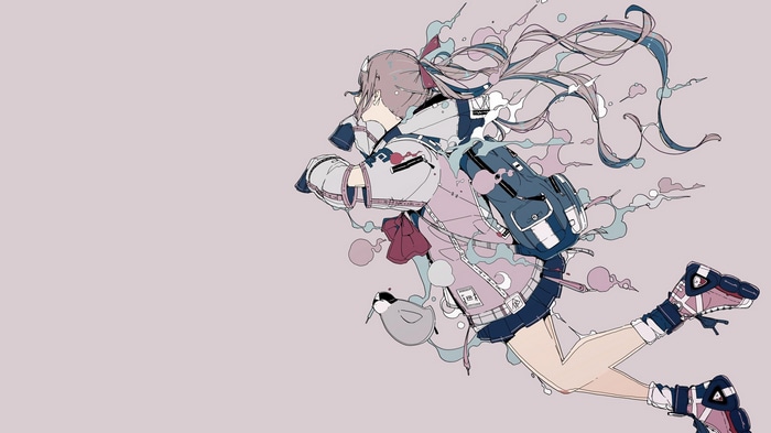 4K illustration of a girl with a backpack