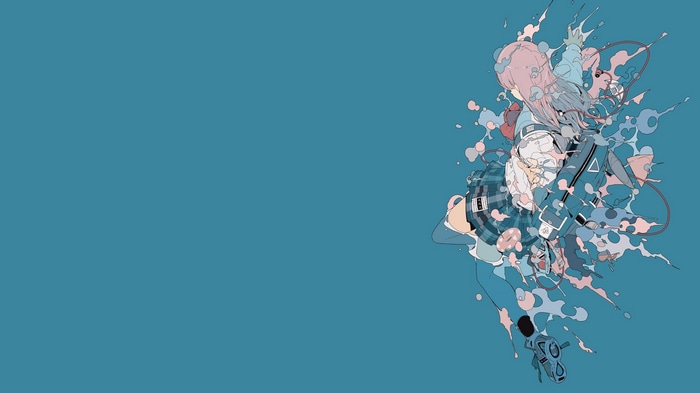 4K original character with abstract splashes