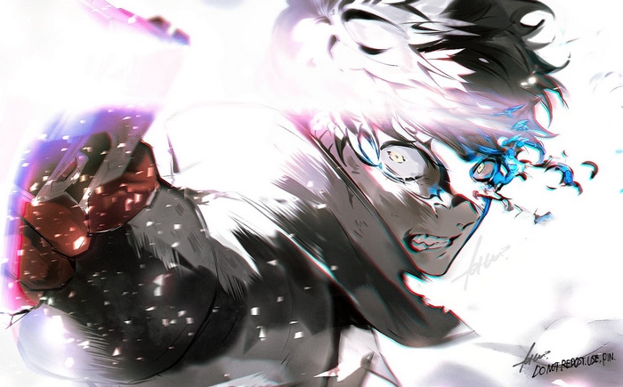Joker from Persona 5 with glowing eyes and a gun