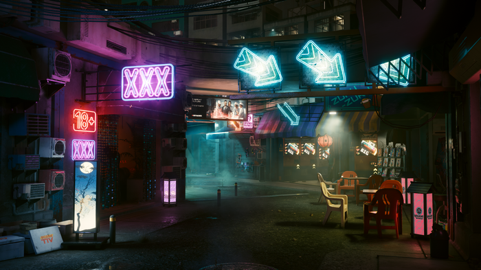 Cyberpunk 2077 Neon Alleyway at Night