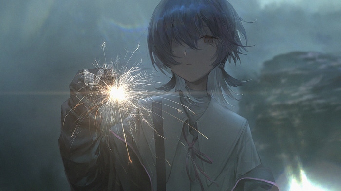 4K Anime Girl Holding Sparkler