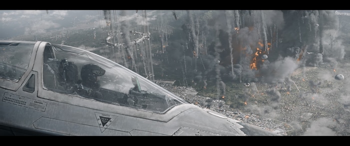 4K Aerial View of The Wandering Earth 2 Battle