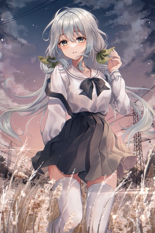 Anime girl with twintails in a school uniform