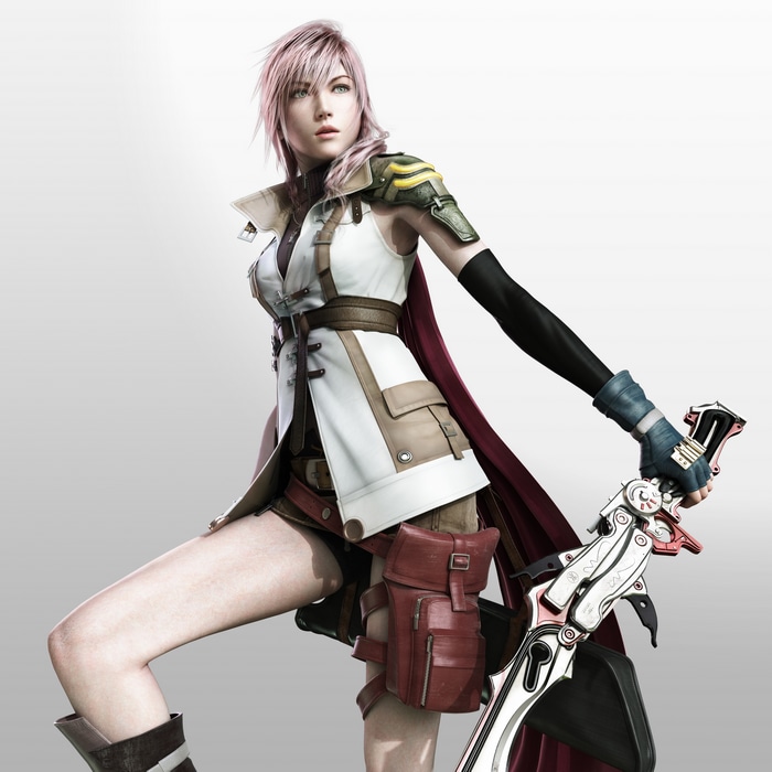 4K Lightning from Final Fantasy XIII with a sword