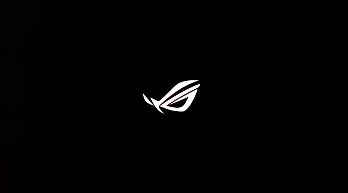 ROG logo on black background