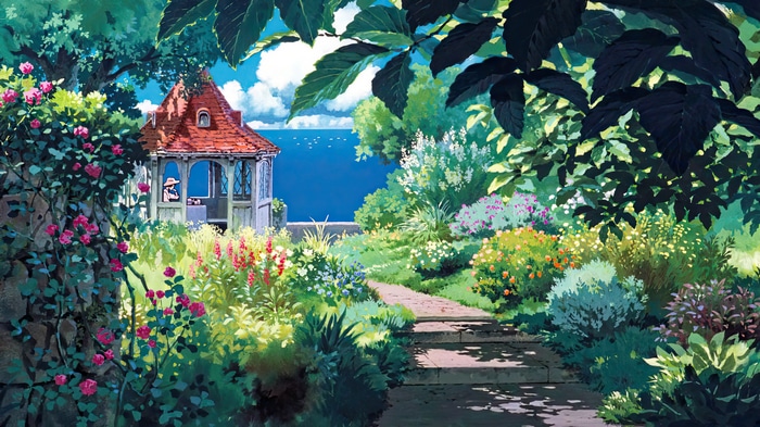 Porco Rosso Garden with Gazebo and Sea