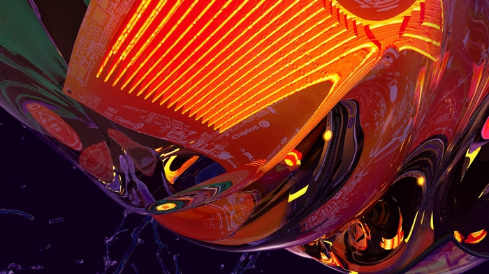Abstract 4K Motherboard and Glass