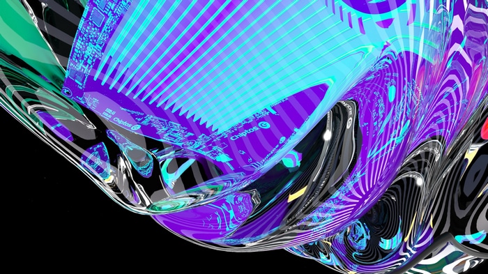 Abstract 4K Glass with Computer Parts