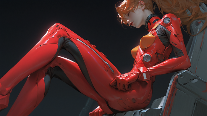 Asuka Langley Soryu in a red bodysuit from Neon Genesis Evangelion