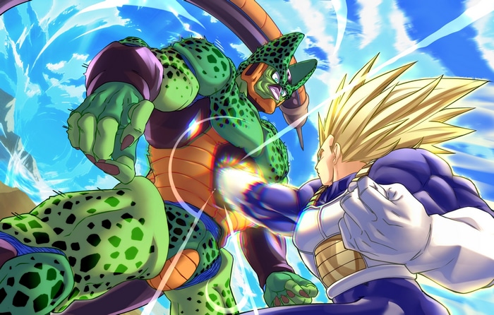 Dragon Ball Z: Cell and Vegeta Fighting