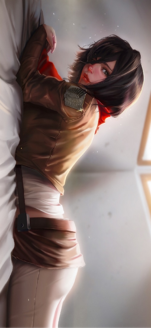 Mikasa Ackerman from Shingeki no Kyojin lying down