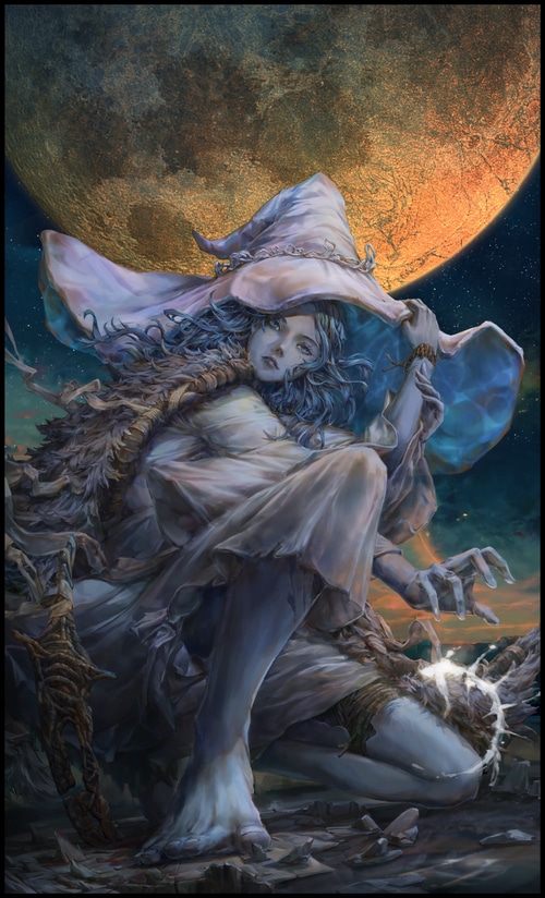 Ranni the Witch with a Full Moon in Elden Ring