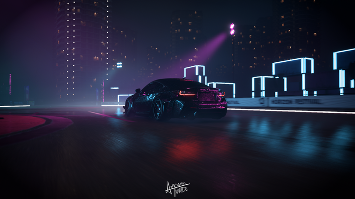 Forza Horizon 5 Lexus RC F widebody at night