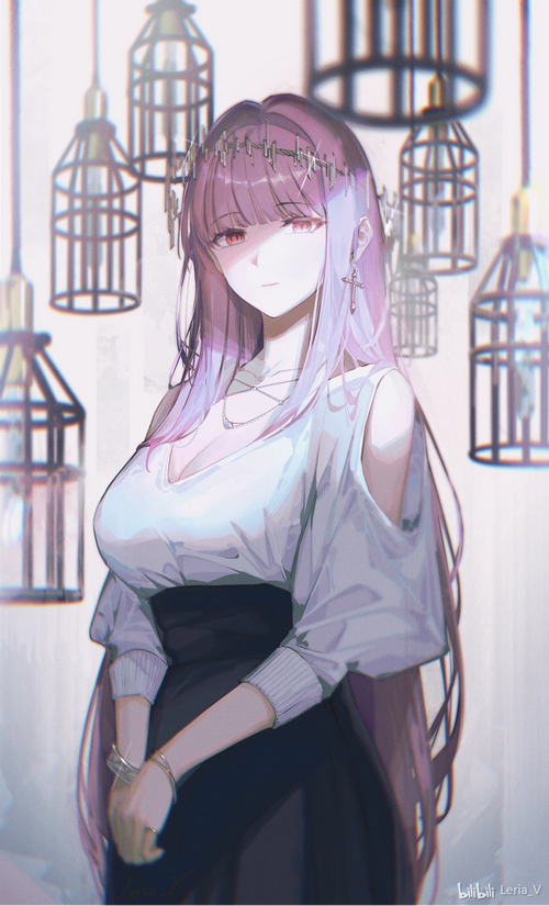 Anime girl with pink hair and pink eyes
