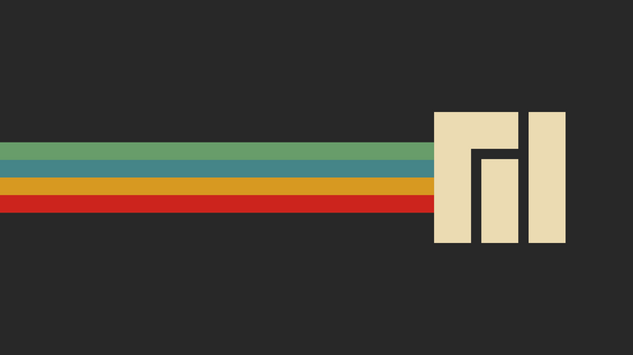 Manjaro Linux logo with retro stripes