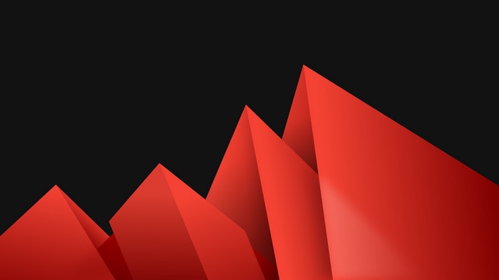 4K 3D Abstract Red Shapes on Gray Background