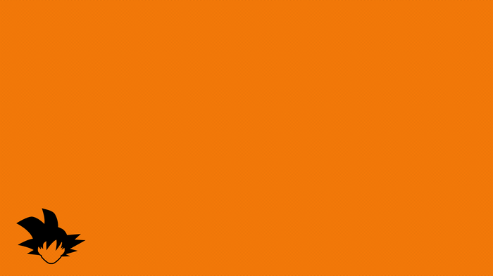 Son Goku profile silhouette on orange background
