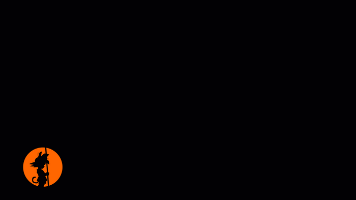 4K Son Goku silhouette with orange circle