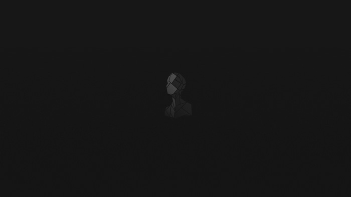 Minimalist abstract bust on dark background
