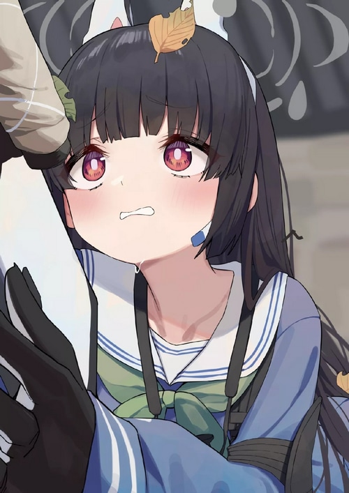 Blue Archive Miyu Kasumizawa with a leaf on her head