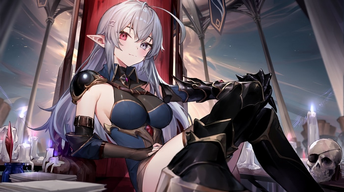 4K Geega (vtuber) with heterochromia and pointy ears
