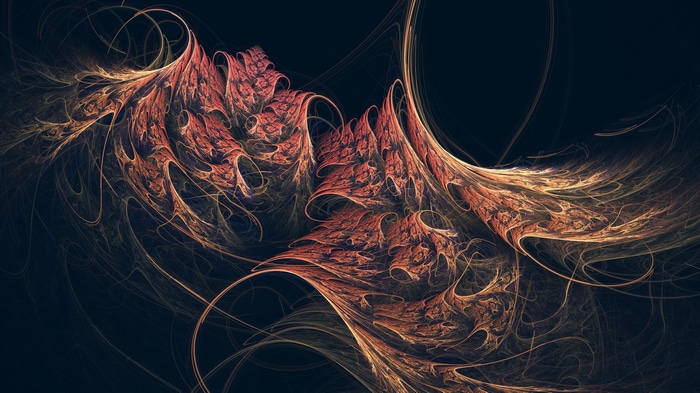 4K fractal abstract art with dark background