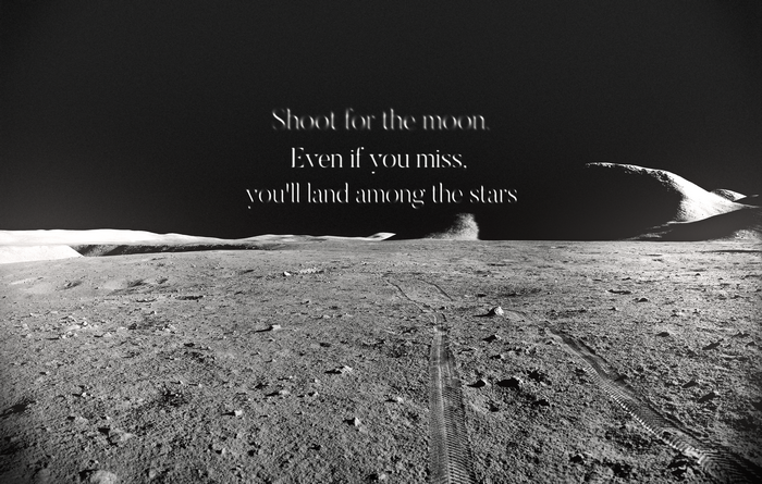 Quote about shooting for the moon and landing among stars