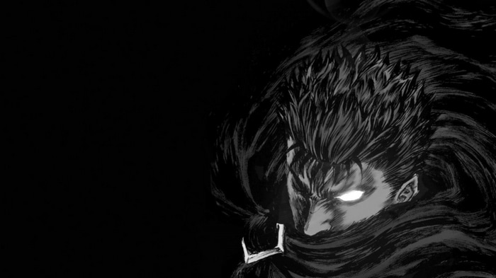 Guts from Berserk with glowing eyes