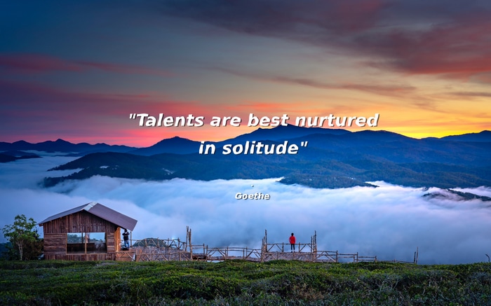 Goethe quote about talents nurtured in solitude