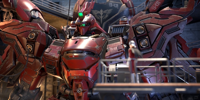 4K Sazabi Gundam in a hangar